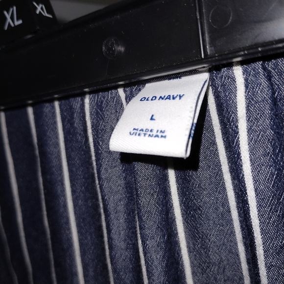 Old Navy Grey and white striped dress Blouse - Picture 2 of 2